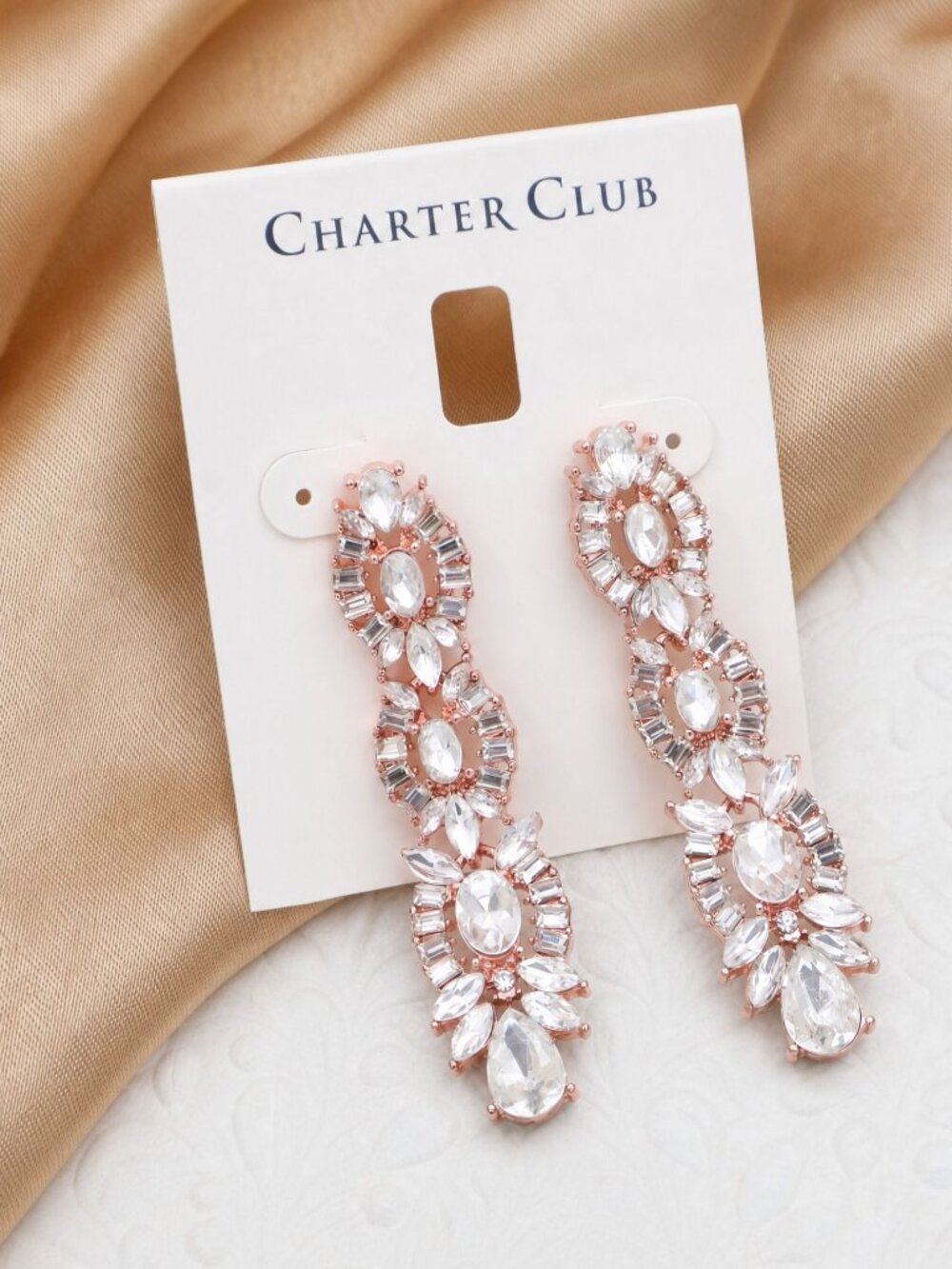 Charter Club Crystal Drop Earrings